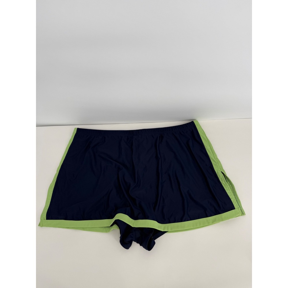 Blair Women Navy Blue Lime Green Swim Skirt Shorts Tummy Control Plus Sz 24